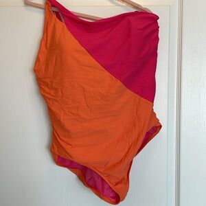 Lands End  women’s bathing suit, orange and pink size 20 W